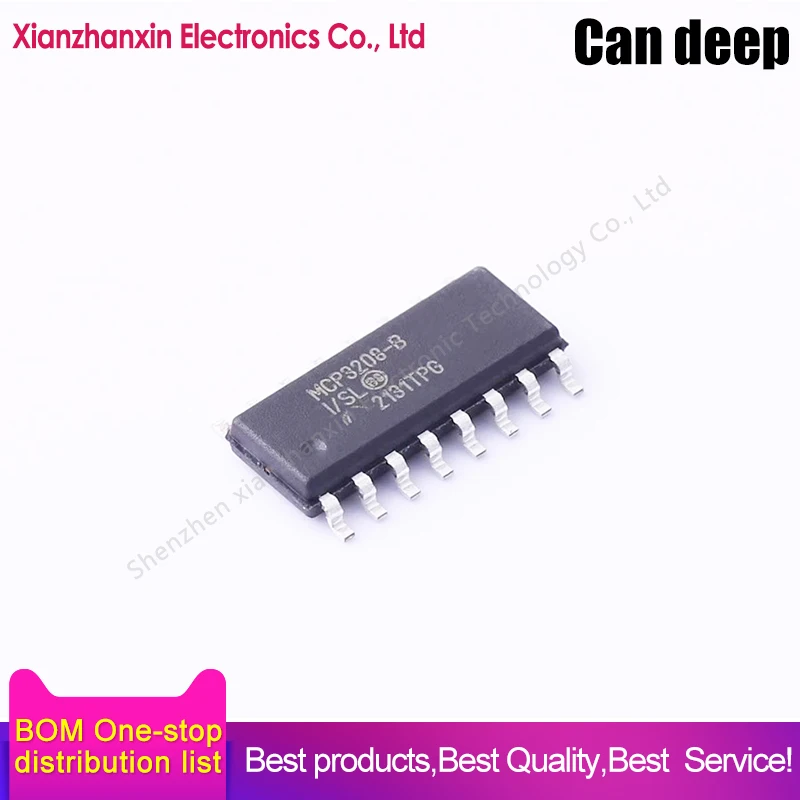 1PCS/LOT  MCP3208-BI/SL MCP3208-B MCP3208 SOP16 12-bit ADC chip in stock
