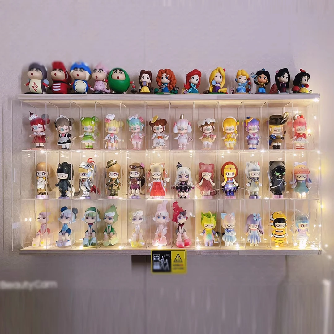 Blind box storage display rack, wall mounted dust cover, acrylic display box