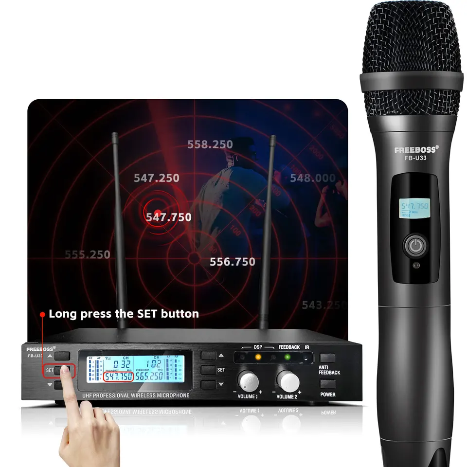 FREEBOSS FB-U33 UHF Wireless Microphone with Delay