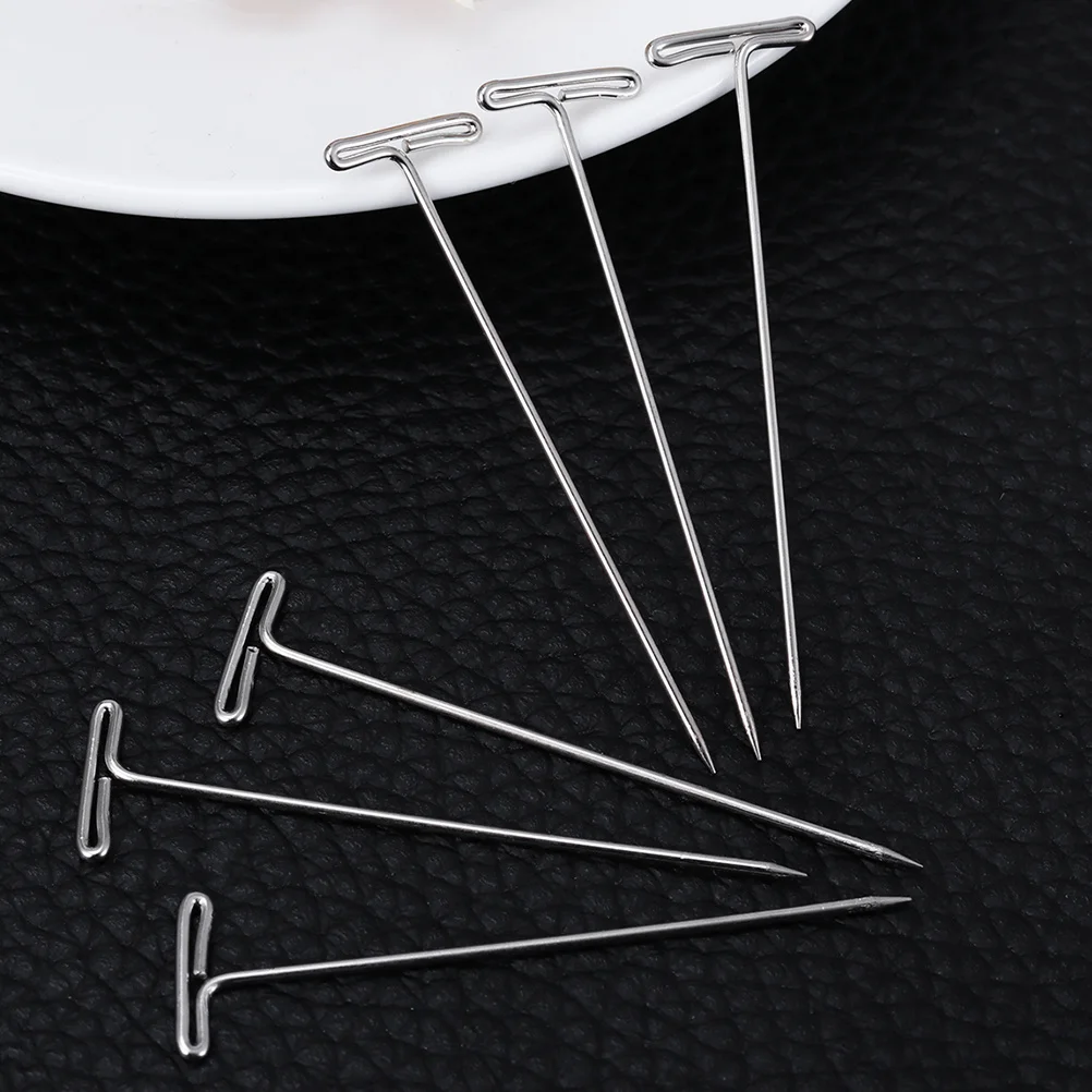 100 個シルバー T ピン 1.12 ミリメートル直径 14 ミリメートルヘッド幅クラフト T ピン固定編み物アクセサリーディスプレイボード縫製用