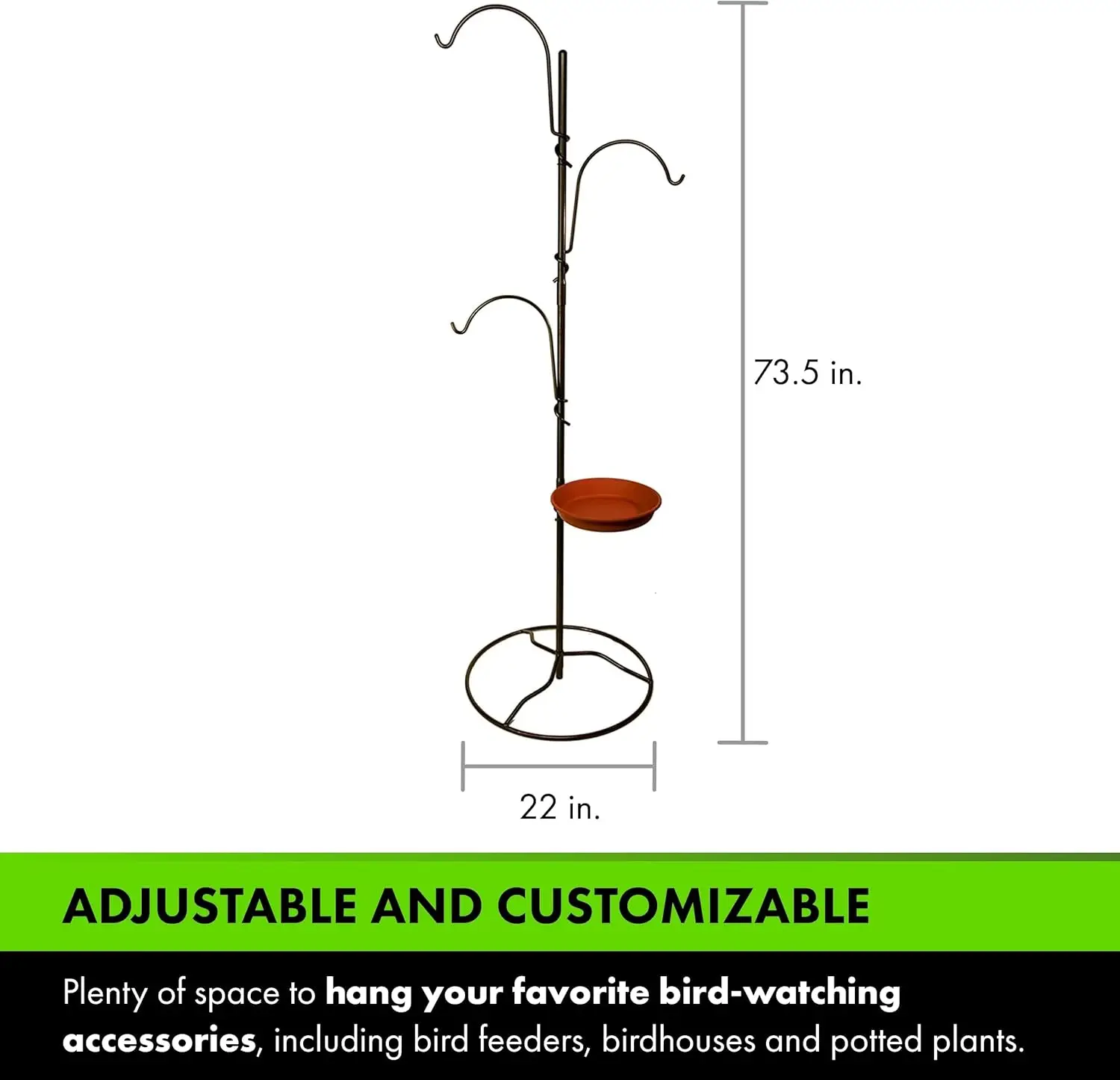 

Beautiful Home Decor for Garden - Adjustable Hooks for Endless Hanging Decor Options - Perfect for Hanging Bird Feeders