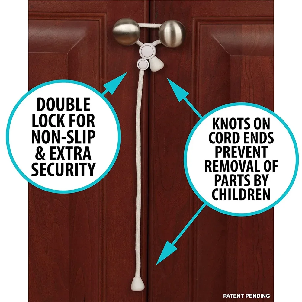 1pc Baby Safety Cabinet Locks for Knobs Child Safety Cabinet Latches for Home Safety Strap for Baby Proofing Cabinets Door
