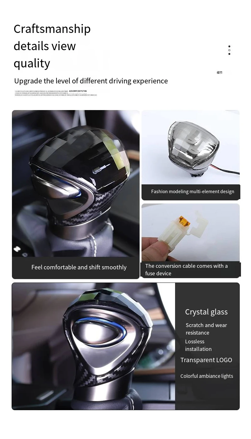Crystal shift knob is suitable for Lexus ES UX 570 seven color luminous gear hea