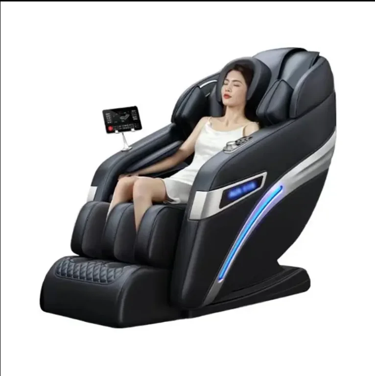 

8D Luxury Full-Body Massage Chair Hip Vibration Zero Gravity Recliner Featuring Shiatsu Musical Modern Leather Design Neck Foot