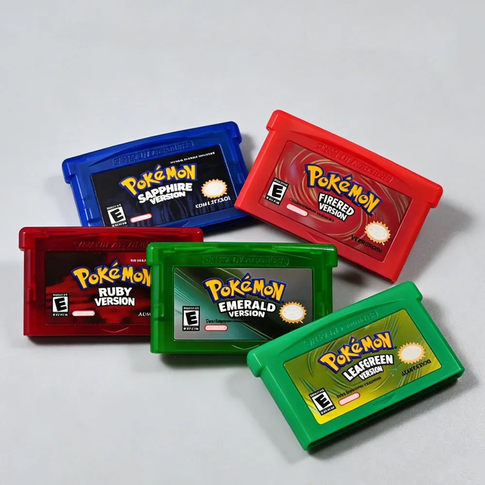 NEW 32 Bit Video Game Cartridge Pokemon Series Emerald FireRed Leafgreen Ruby Sapphire 5 Versions Game in Box for GBA No Manual