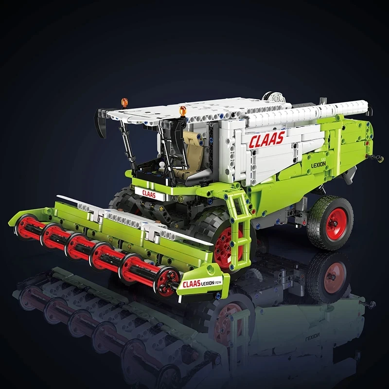 Mold King 17014 Technische afstandsbediening Harvester Truck Bouwstenen MOC Landbouwvoertuig Assemblage Speelgoed Kerstcadeau voor kinderen