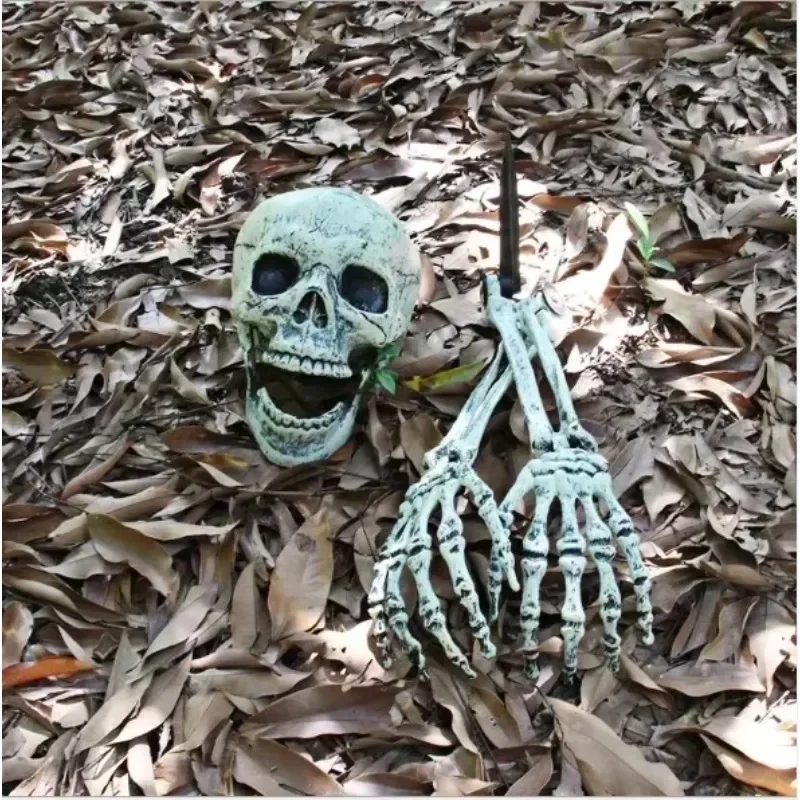 Garden Decoration Holiday Skull Bone Props Ground Breaking Horror Halloween Decoration Skull Party Accessories Gift Decoration