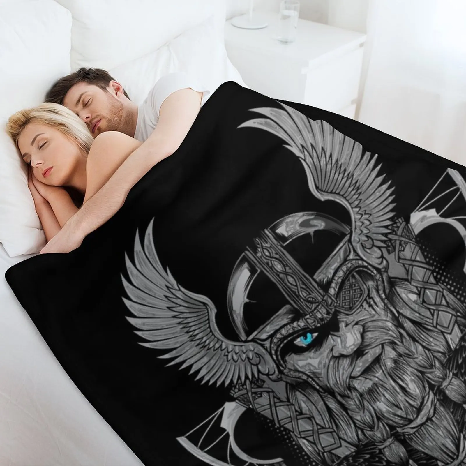 نورس الأساطير مع الغراب هوجين ومونين رمي بطانية القطبية أنعم الفراش الصيف الشتاء أسرة البطانيات #4