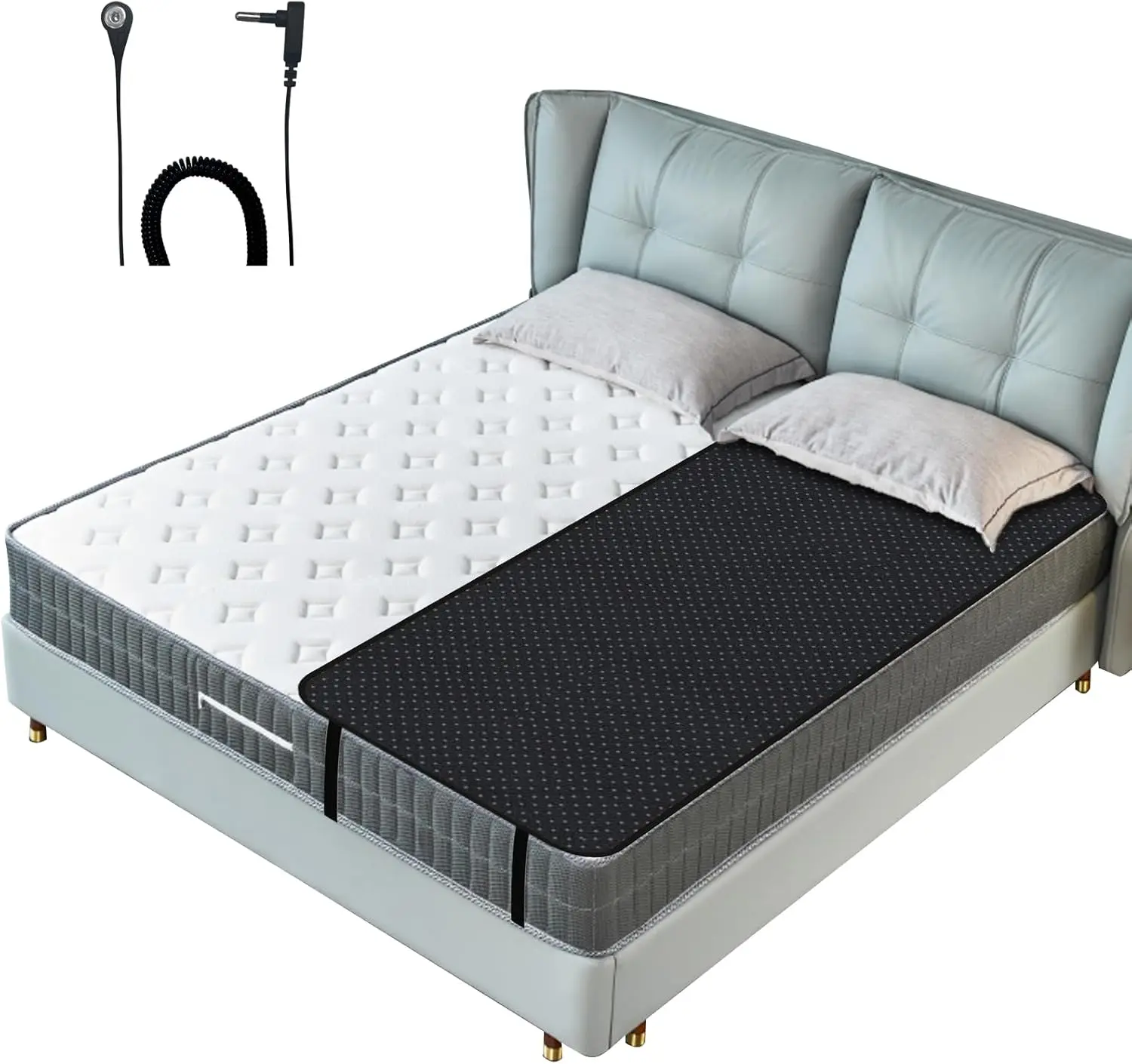 

Grounding Mat For Bed, Grounding Mattr Cover For Improving Sleep, Sleep Pad, Earth Mat Carbon Leatherette Therapy (27"" X