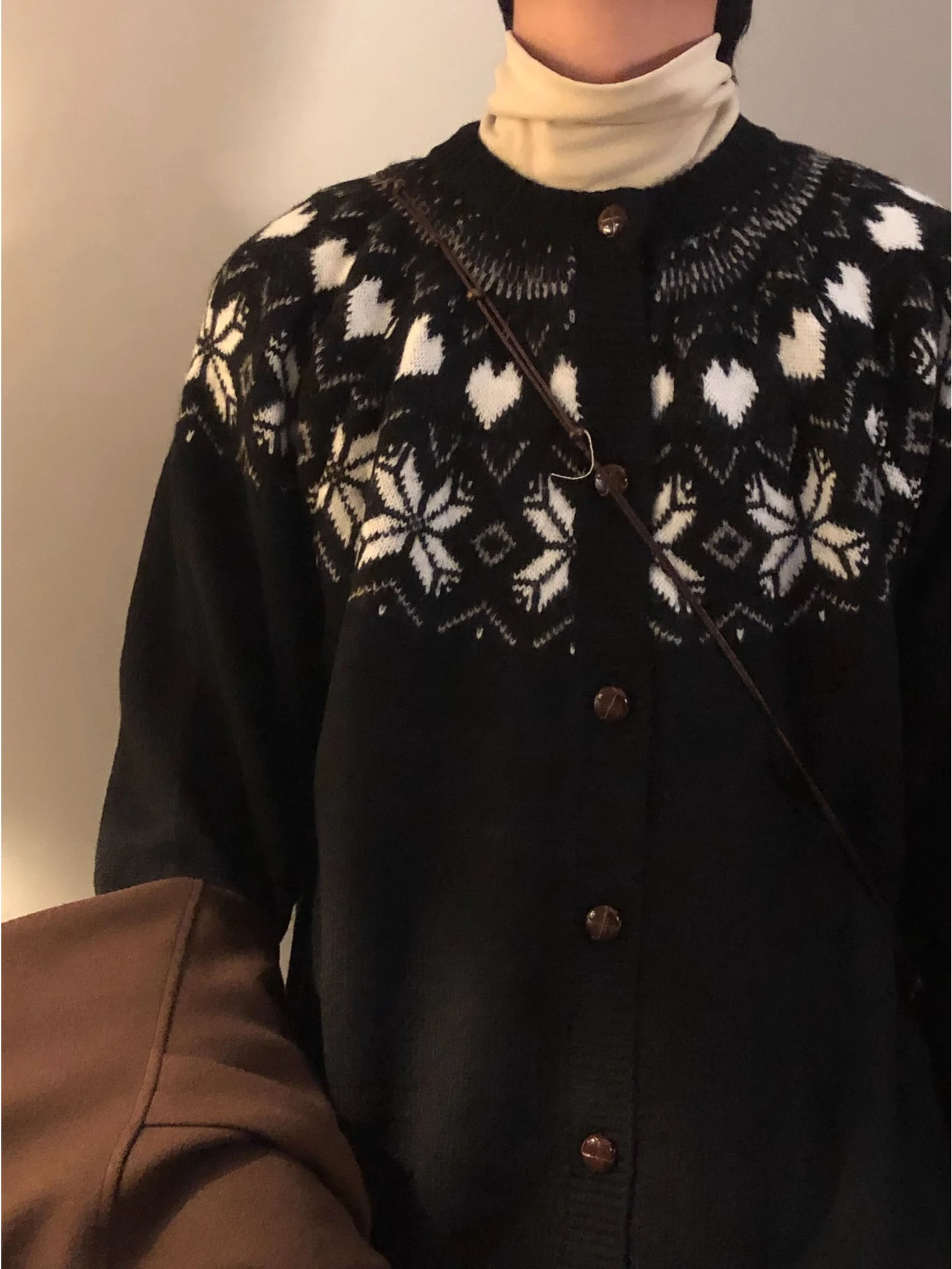 

Bla Knitted Sweater Casual Loose Sle for Men And Women Autumn Lazy Faion Versatile Couple Open Cardigan Outerwear