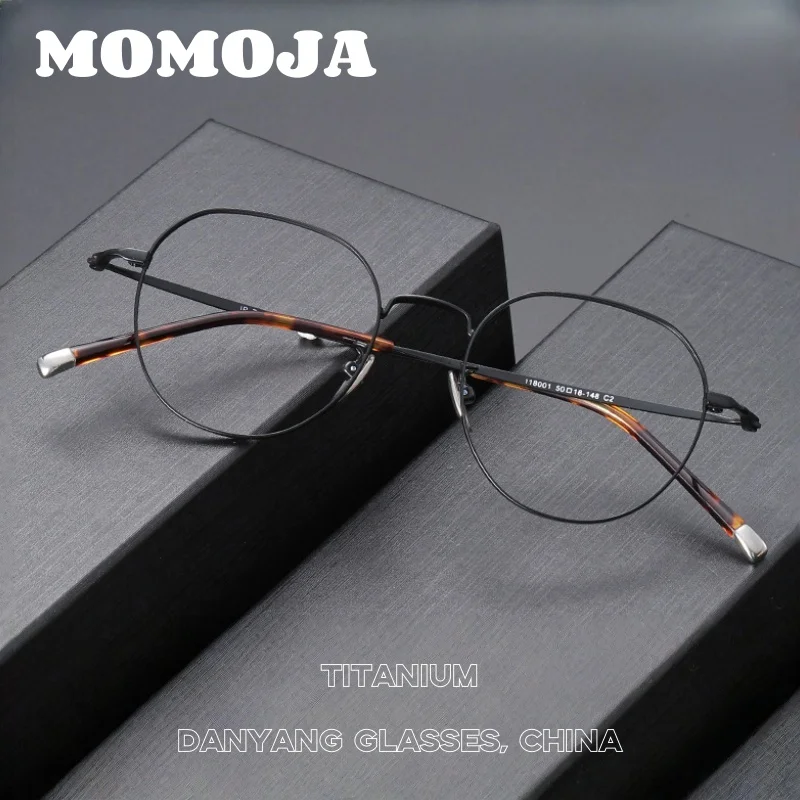 

Retro Titanium Alloy Eyeglasses Frame Men Polygon Ultra Light Prescription Myopia Glasses Frame Women Luxury Eyewear 118001