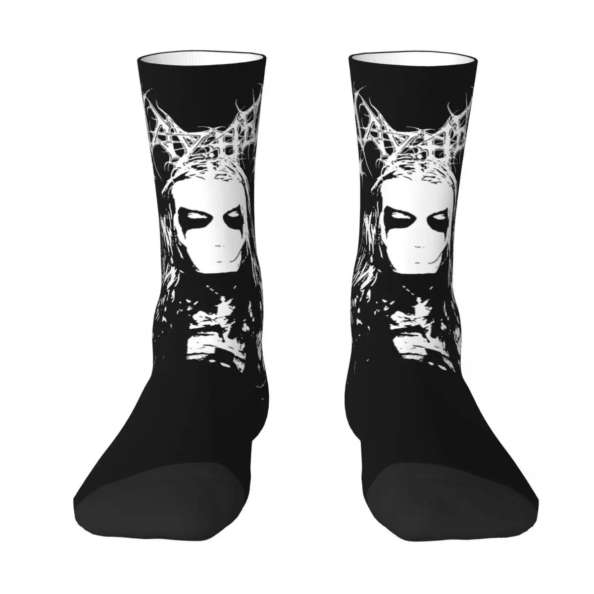 Black Metal Music Mayhem Norway Band Stockings Couple Socks Medium Soft Socks Autumn Outdoor Sports Non Skid Socks Gift Idea