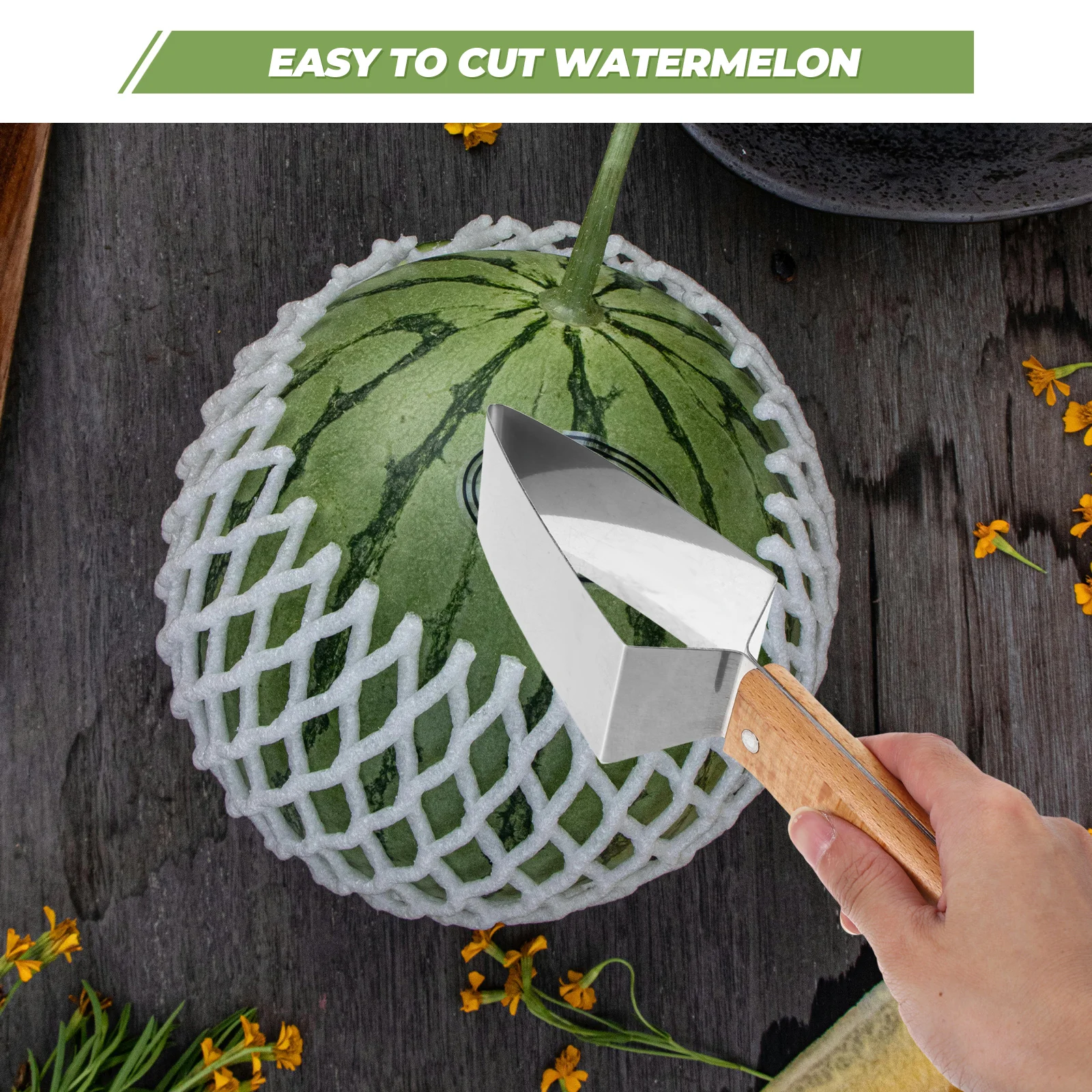 

Wooden Slicer Stainless Steel Kitchen Accessory Kitchen Accessory Reusable Fruit Stainless Steel Watermelon Slicer Cutting Tool