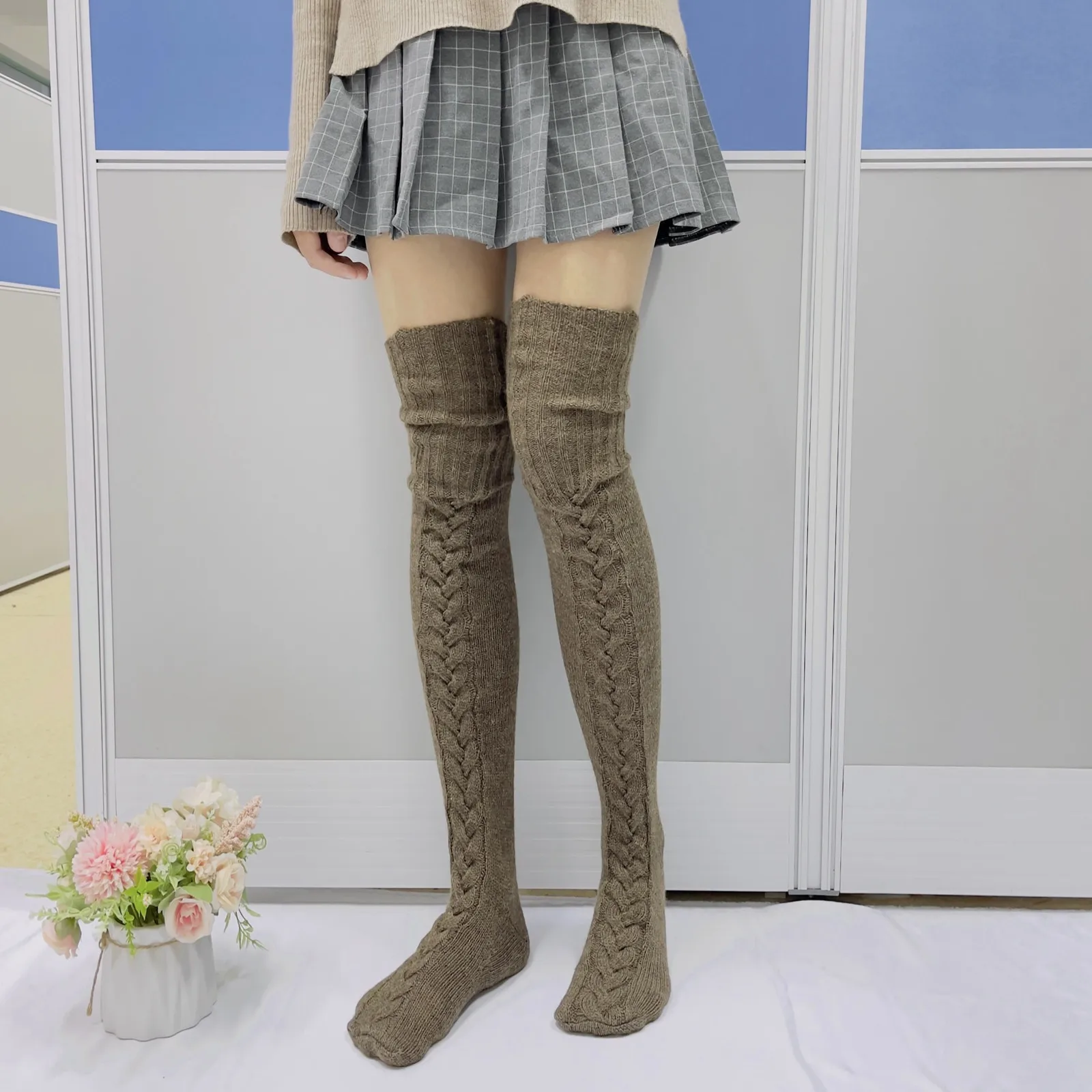 

Женские хлопковые носки с принтом, более толстые носки-тапочки, ковровые носки, зимние женские гольфы, толстые студенческие массивные вязаные носки