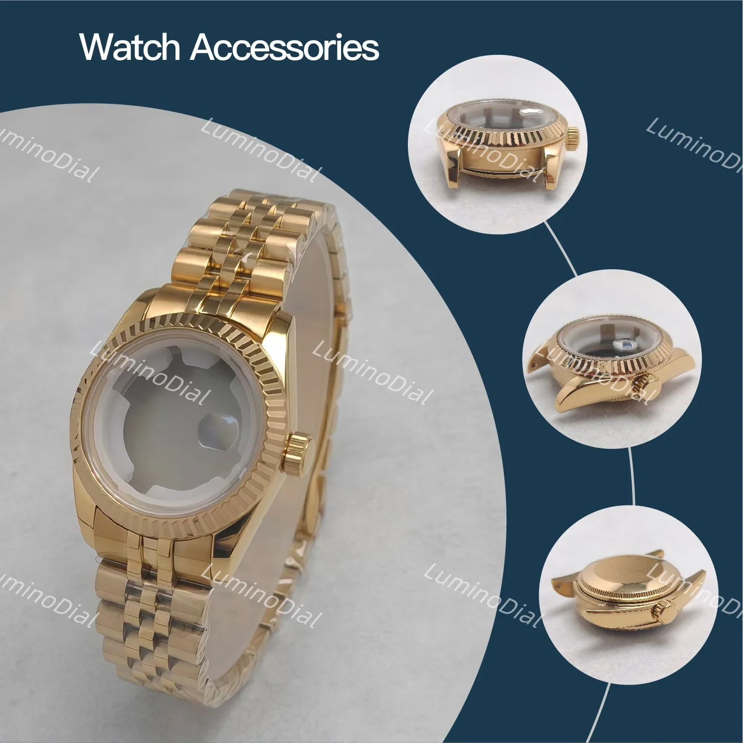 

watches for woman accessories Sapphire Glass 31mm Women's Case + Bracelet Fits NH05 Caliber Silver Gold Rose 316LStainless Steel