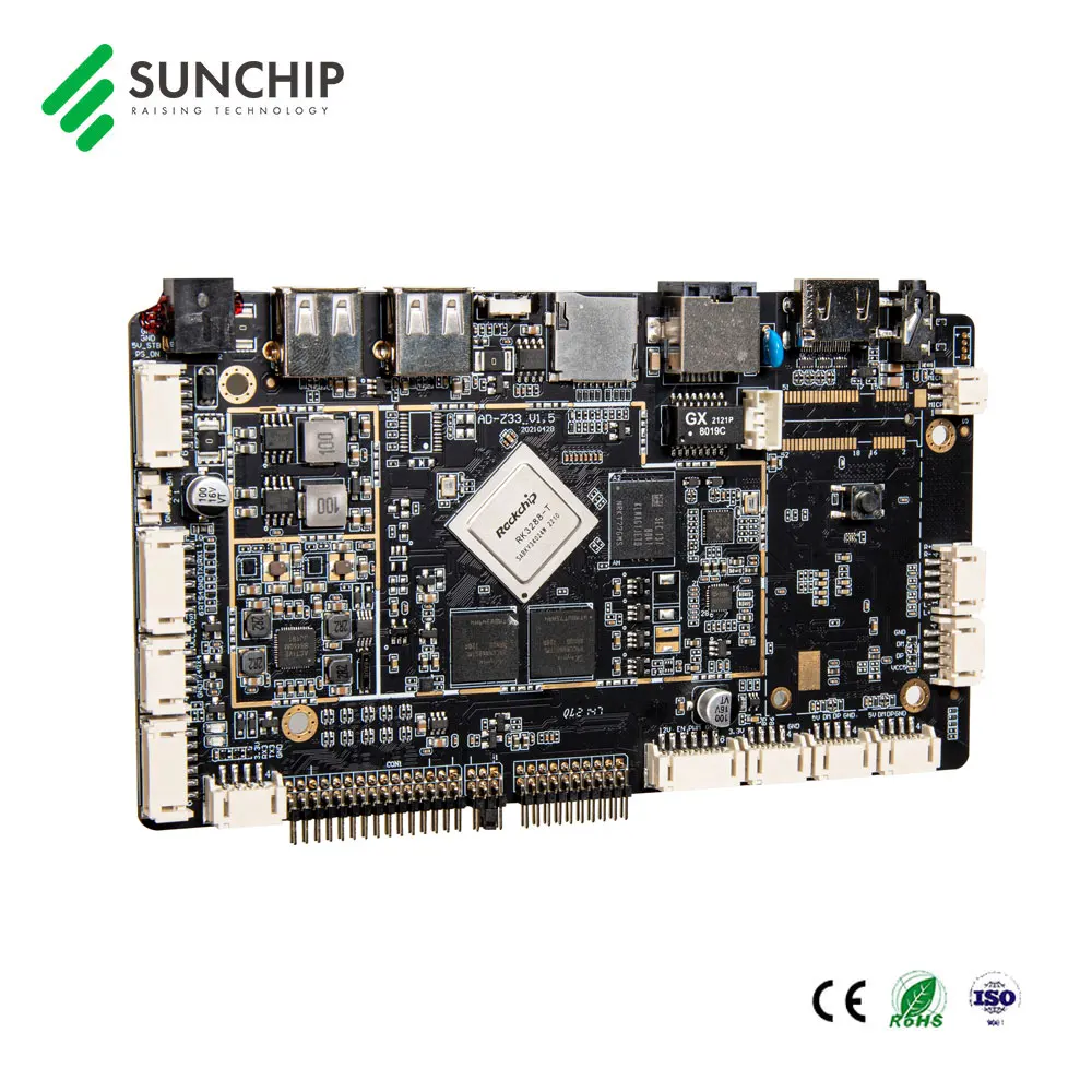 プロフェッショナルワンストップカスタムOEM PCB PCBA RK3288 Androidボードサービス、WIFI BT 4G LTE POE RJ45 UART GPIOインターフェイス付き