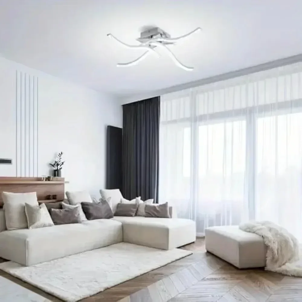 Nordische Aluminium-LED-Deckenleuchte, kühles Weiß, moderne Einbauleuchte für Wohnzimmer, Küche, Flur, Büro, AC85–265 V