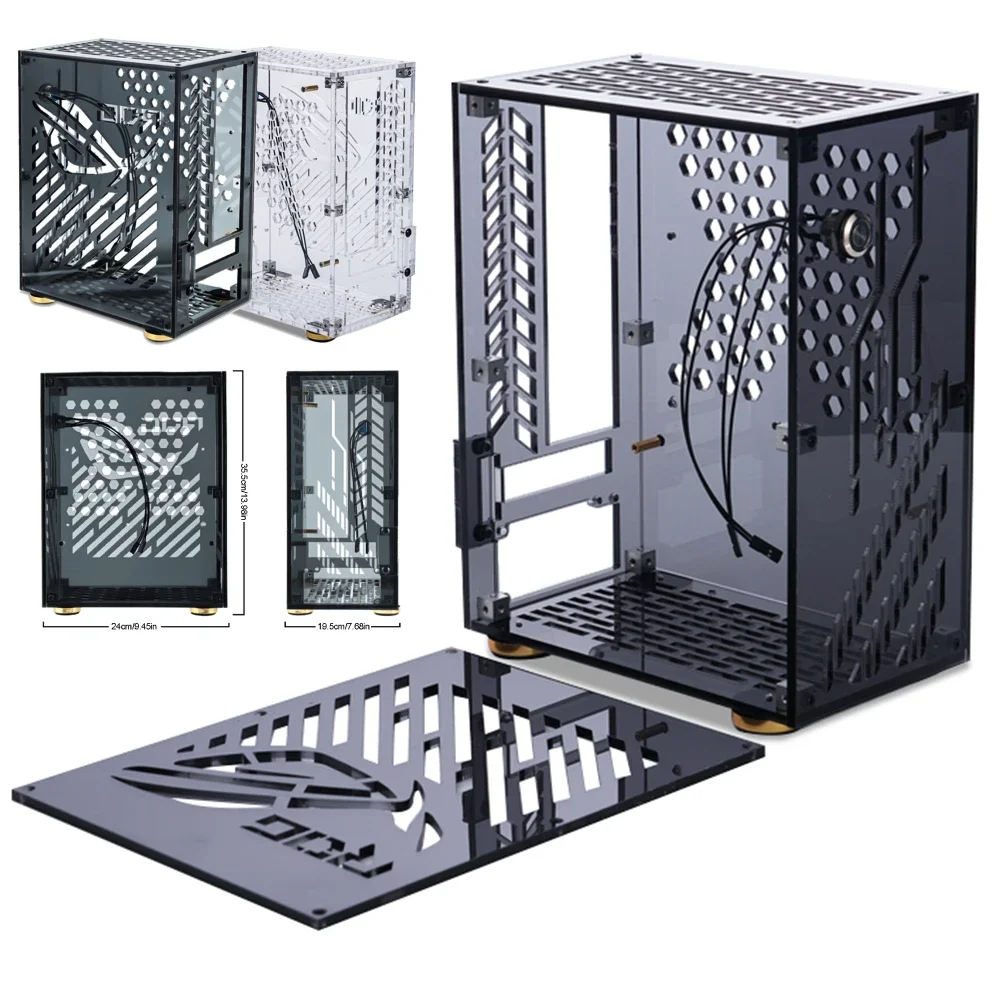 

Portable Acrylic Frame 4.3L FLEX 1U Power Mini PC Chassis HTPC Case Bracket DIY Bare Support External PC Case for ITX Computer