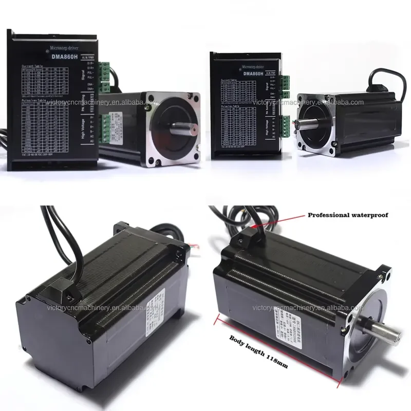 2-Phase 8.5N.m 86BYG250D NEMA 34 Stepper Motor Closed Loop Stepper Motor DMA860H Stepper Motor Controller Driver