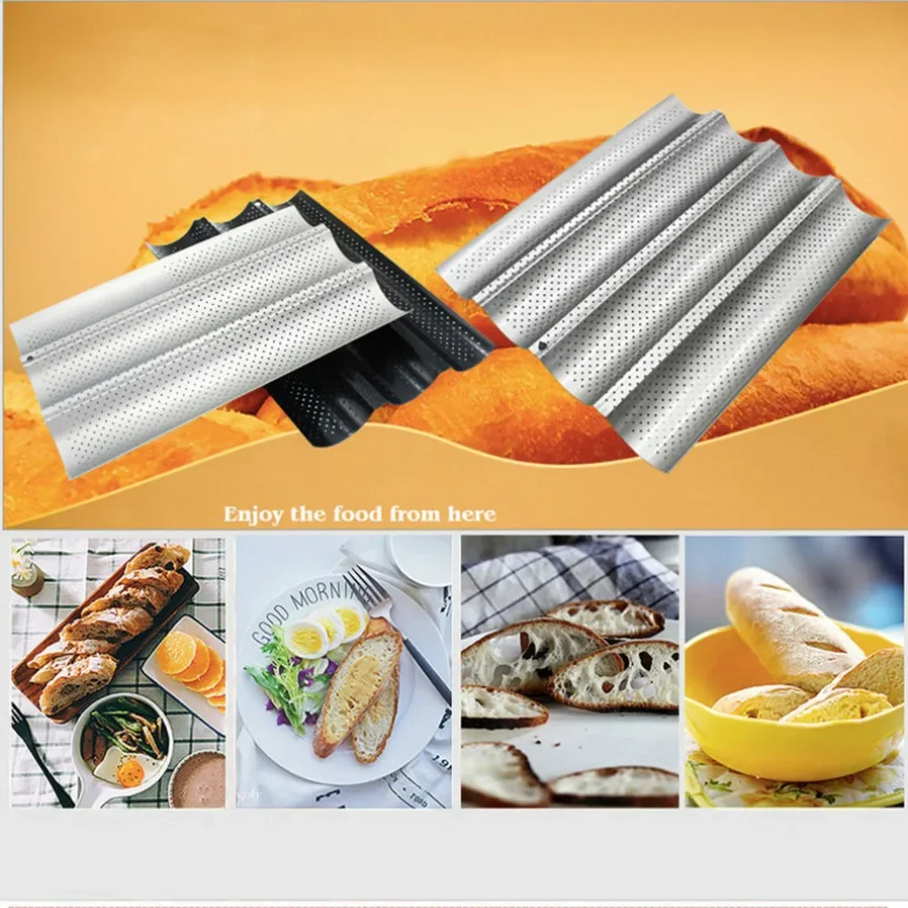 2/3/4pcs Non-Stick Bread Pans Baking utensils Tray Pastry Tools Loaf Baguette Mold Loaves Baking Tray Baguette Pan Bakeware