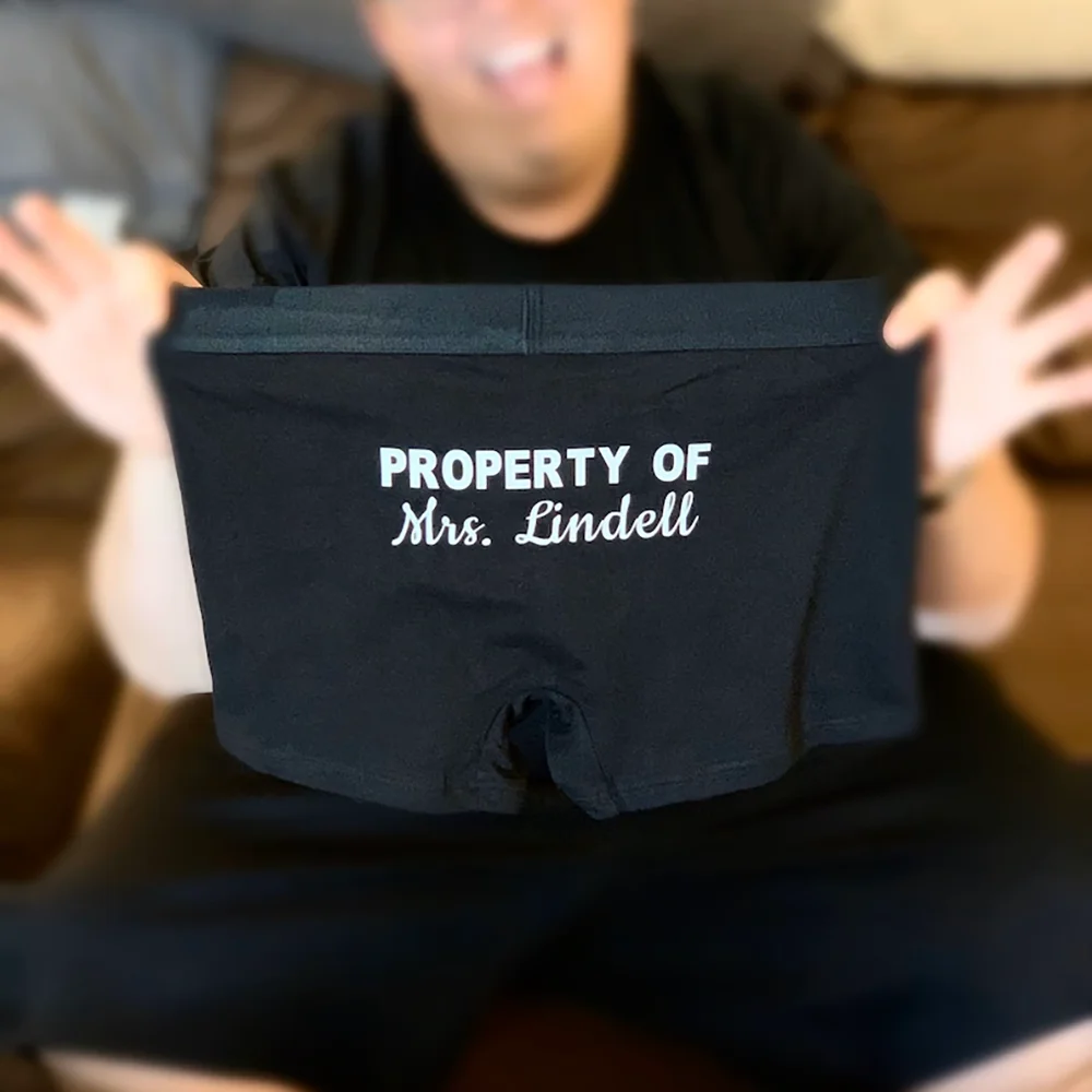 Personalized Property of Mrs Men's Boxer Briefs Funny Wedding Day Gift Groom's Keepsakes Honeymoon Accessories Wedding Supplies