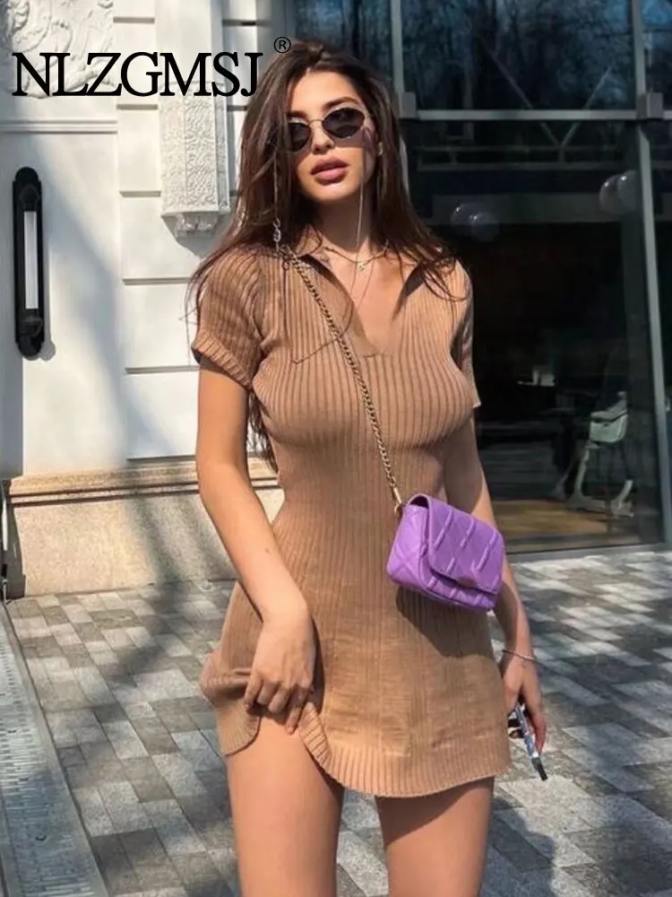 

TRAF 2025 Women Short Dresses Basic Solid Short Sleeve Mini Dresses Fashion Casual Party Dresses Vestidos