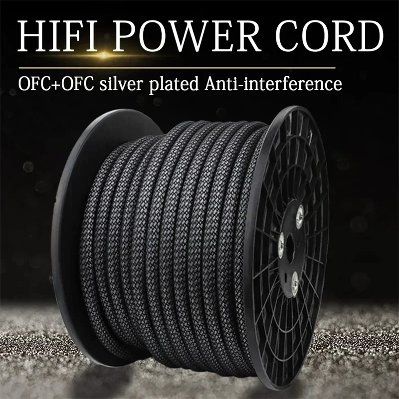 Hifi OFC Power Cable Speaker Wire Audio Cables Silver Plated Kable DIY Amp CD DVD Player Amplifier AC Cord Double Layer Cabo