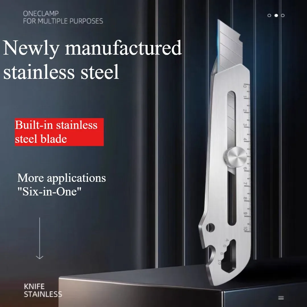 Stainless steel multi-functional practical knife - 6-purpose integrated design, sharp and durable, suitable for screwing