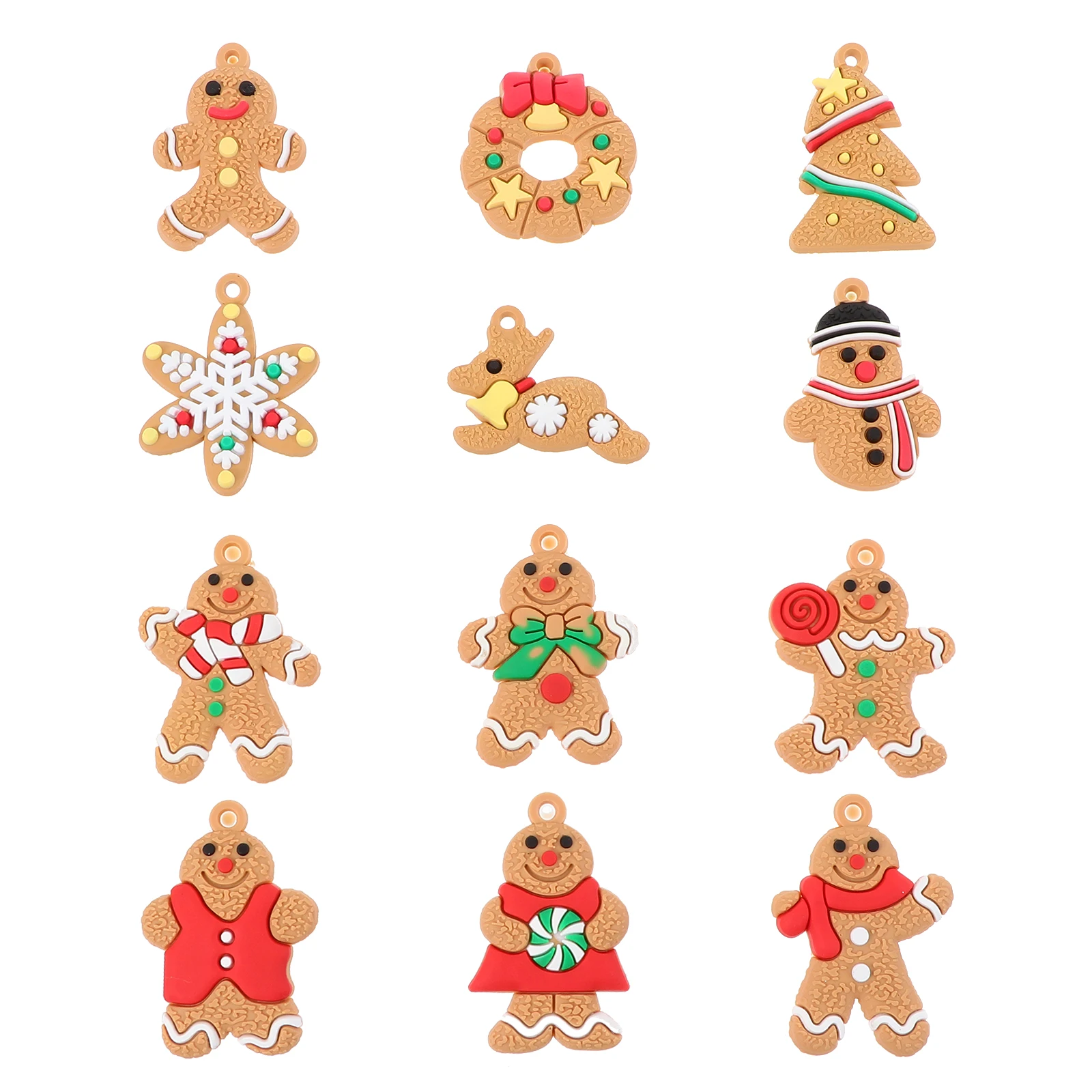 

12 Pcs Christmas Ornaments PVC Hanging Gift Tree Decorations Small Pendant Pendants