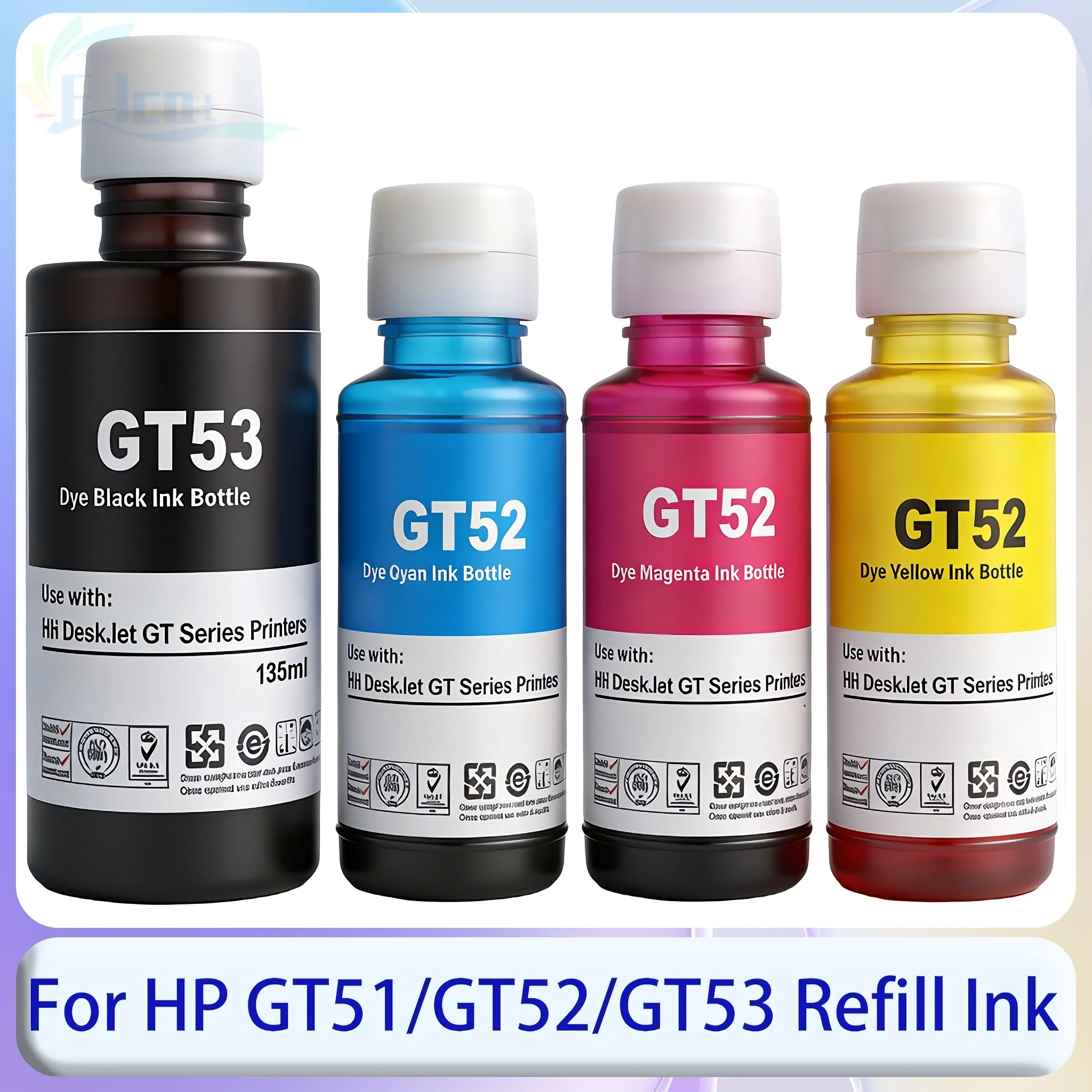 GT51 GT52 GT53 GT5810 GT5820 Refill Ink Dye Ink For HP Smart Tank 450 455 500 510 515 519 530 559 615 618 655 720 750 Printer