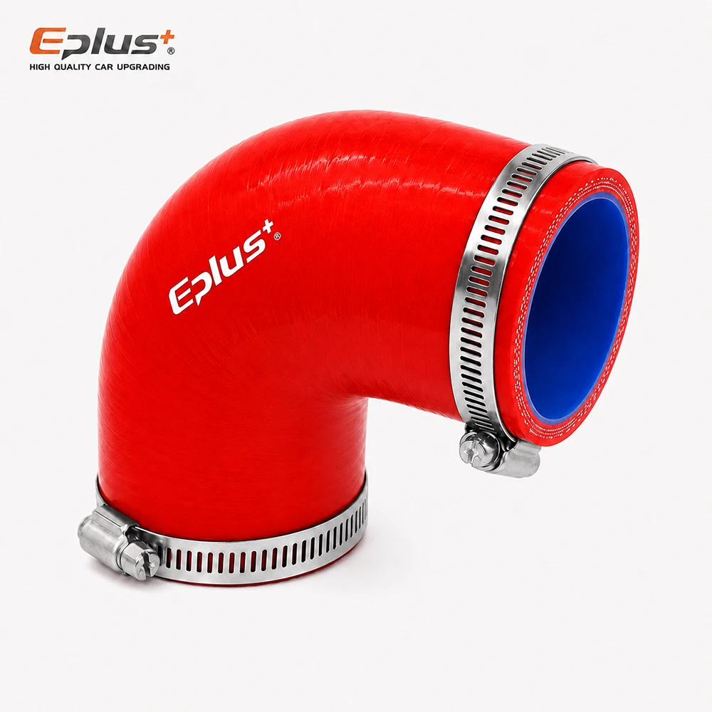 EPLUS Red  Silicone Tubing 90 Degrees Hose Coupler Universal Car Air Intake Intercooler Turbo Pipe Adapter Silica Gel Connector