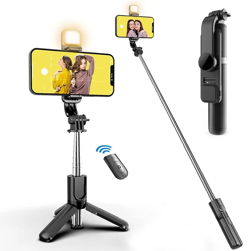 3-In-1 Bluetooth Wireless Selfie Tripod With Fill Light Shut