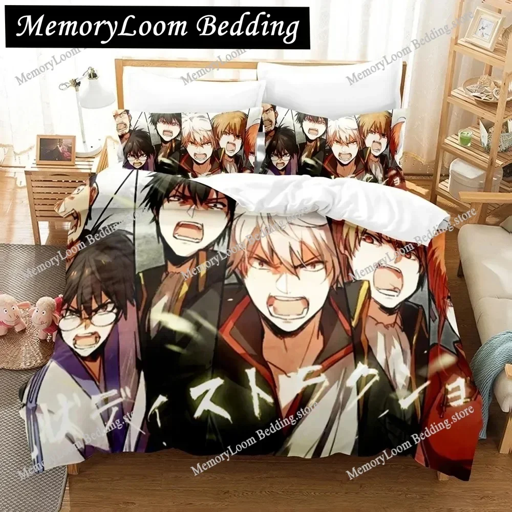 3D Printed Anime Vibrant Gintama Bedding Set Duvet Cover Bedroom Cozy Comforter Single/Twin/King Size Quilt Cover Home Textiles