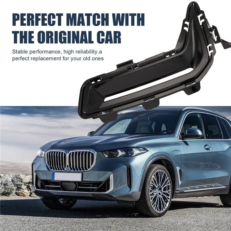 Hot-1Pair Front Fog Light Lamp Bezel Chrome Trim Cover For BMW X5 G18 LCI 2023-2024 Aircurtain Links