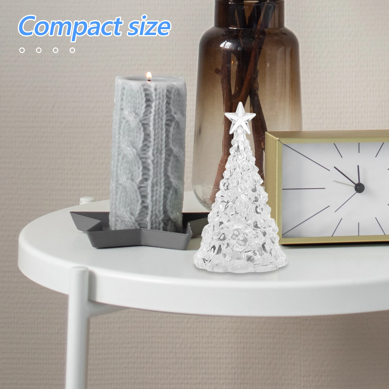 

2 Pcs Colorful Glowing Night Lights Acrylic Christmas Tabletop Tree Toy Decor for up Decoration Figurines Desktop