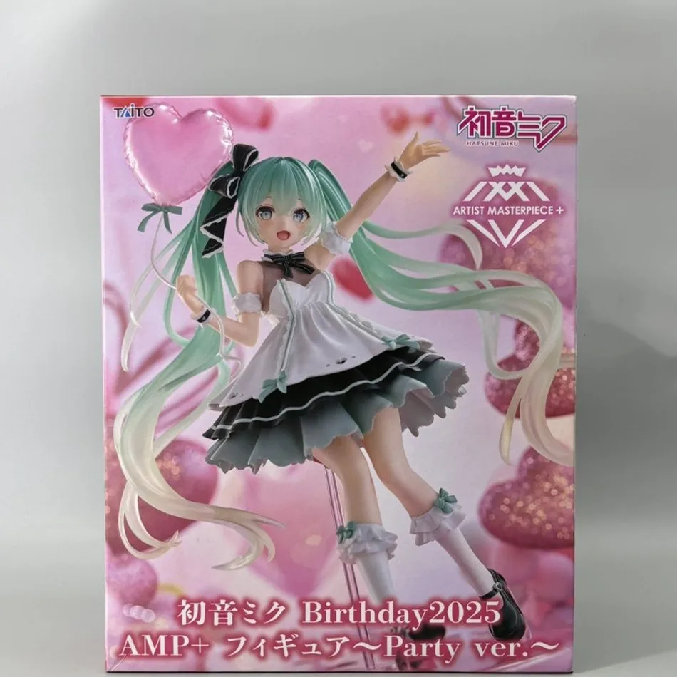 本物のタイトー社製-初音ミク-バースデー2025-amp-パーティー-ボーカロイド-アーティスト-マスターピース-21cm-モデル玩具-アクションフィギュア