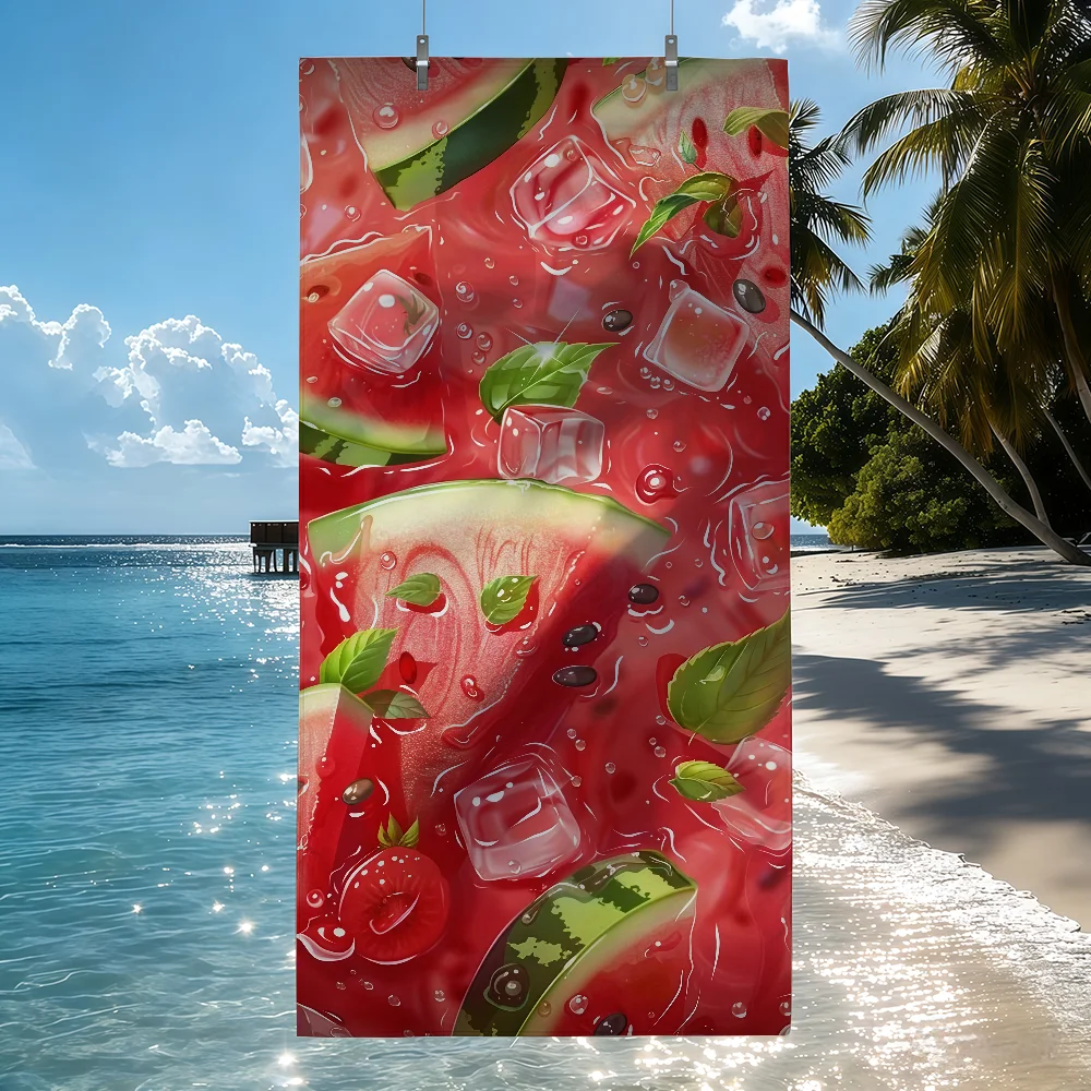 1pc Fruit Printed Towel Soft Pool Gift For Travel Gym Shower Camping Quick Dry Sports Beach Towels
