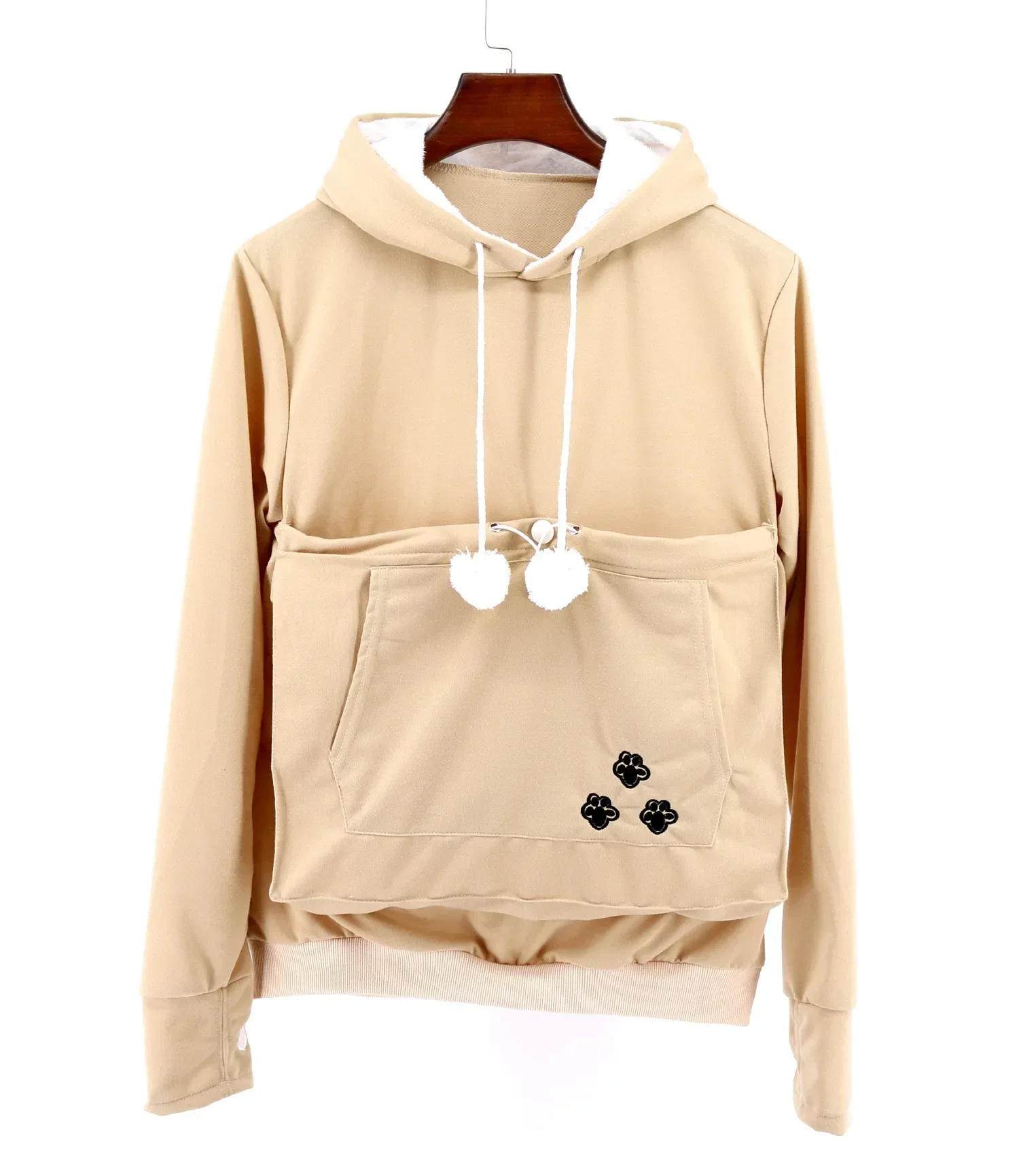 Hoodie de orelha animal para mulheres, gato amantes moletom, canguru cão pata pet afago bolsa, pulôveres de bolso, top Dropshipping, vendedor de fábrica