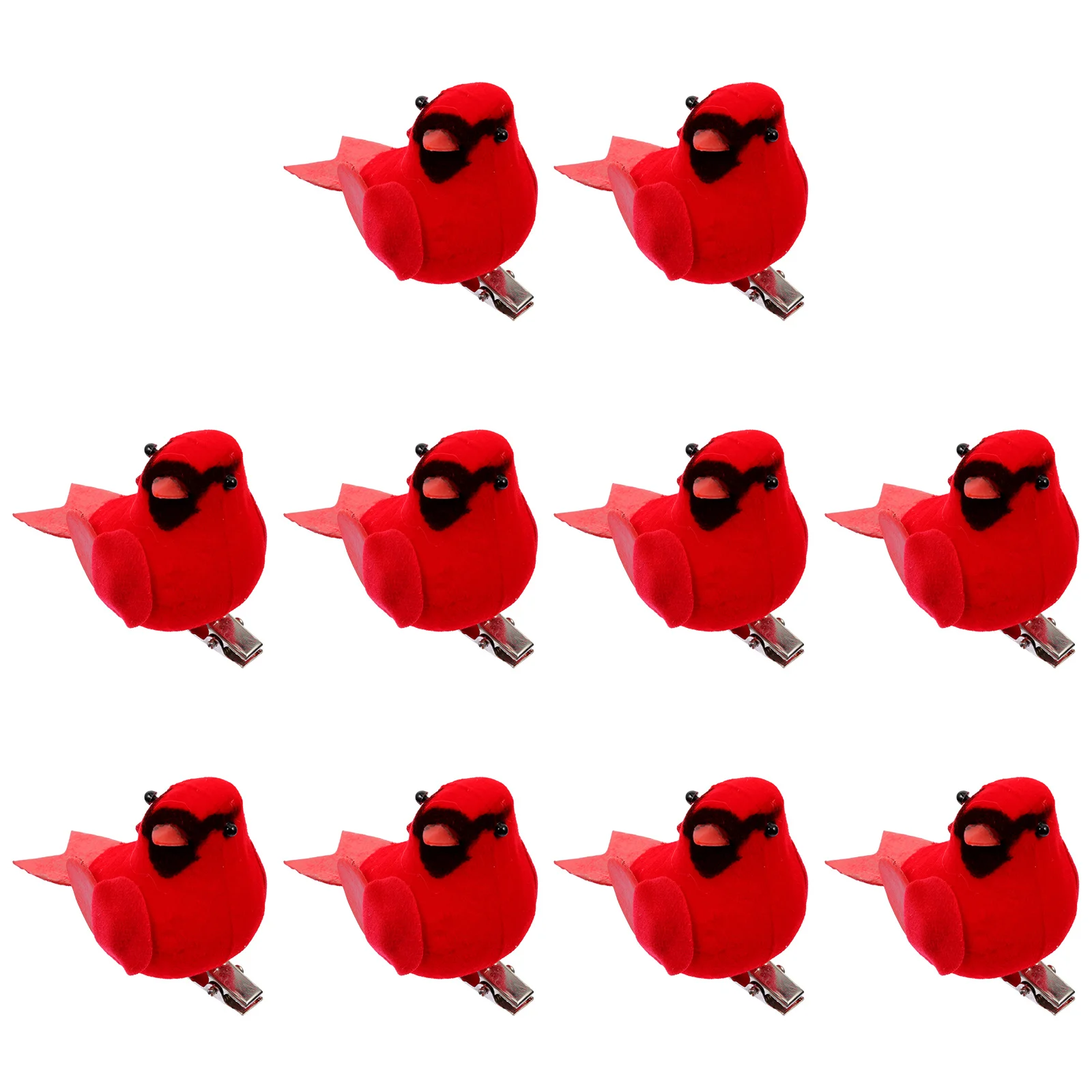 

10Pcs Xmas Christmas Tree Red Birds Clip Decorations Wreath Garland Ornaments Realistic Seasonal Hanging