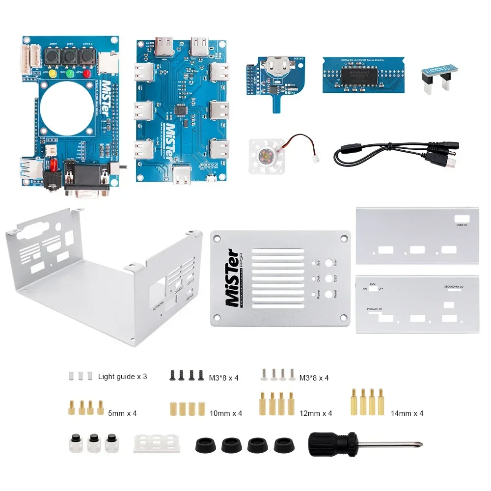 حافظات معدنية لمجموعة miste FPGA ، بدلة تحكم أساسية ، اللوحة الرئيسية ، V6.1 I O Board ، محور USB جديد ،