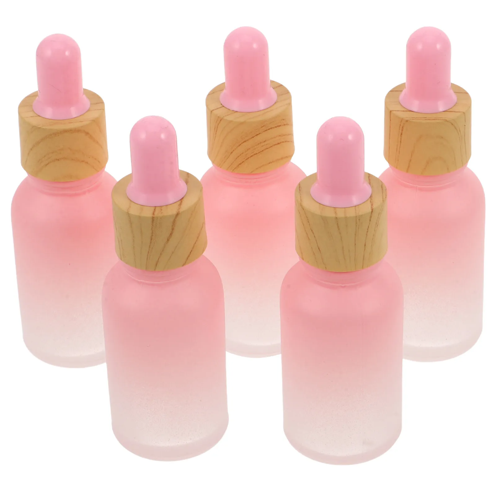 5個入り-15ml-フロストガラス製ドロッパーボトル-グラデーションデザイン-エッセンシャルオイル容器-スキンケア-メイクアップ-サンプルボトル-旅行用