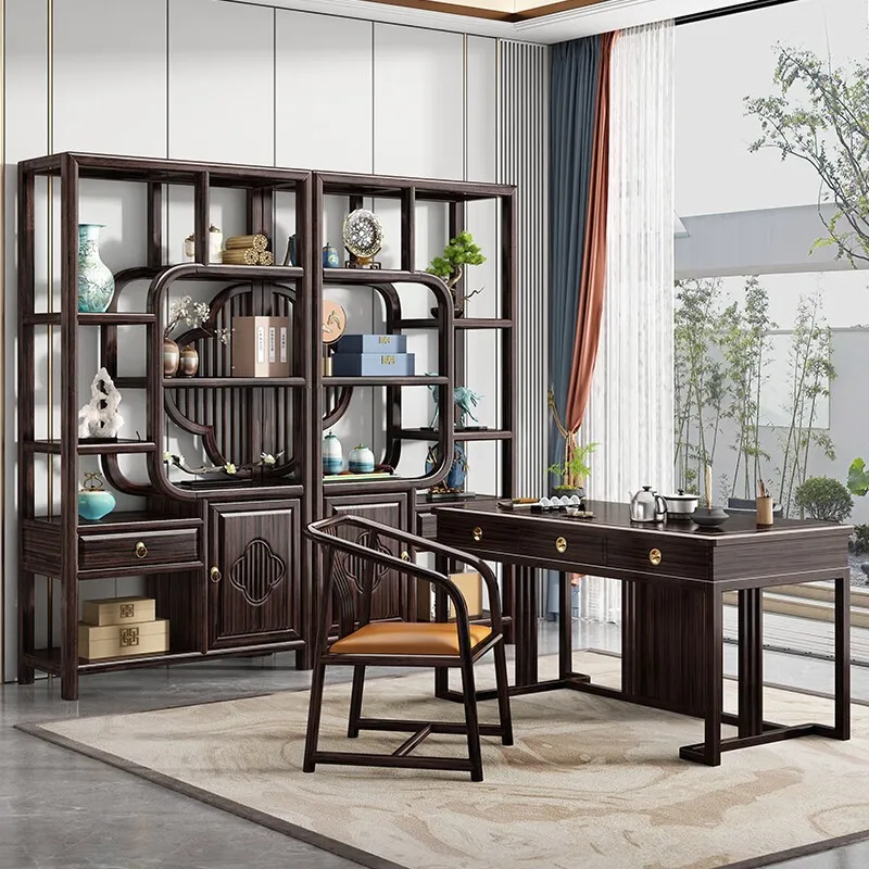 New Chinese-style Bogu frame solid wood purple gold sandalwood living room Duobao Pavilion light luxury modern shelf