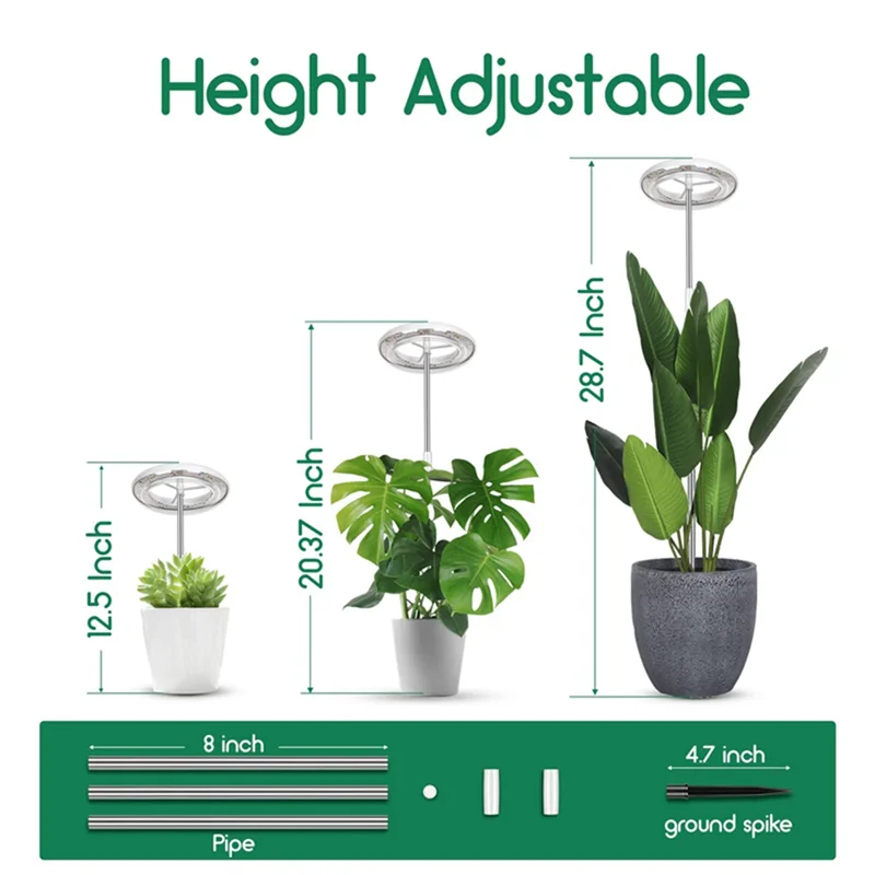 COFA-Rolant Grow Light, светодиодная лампа для выращивания растений, полный спектр для комнатных растений, бонсай, регулируемая по высоте, с регулируемой яркостью и автоматическим таймером