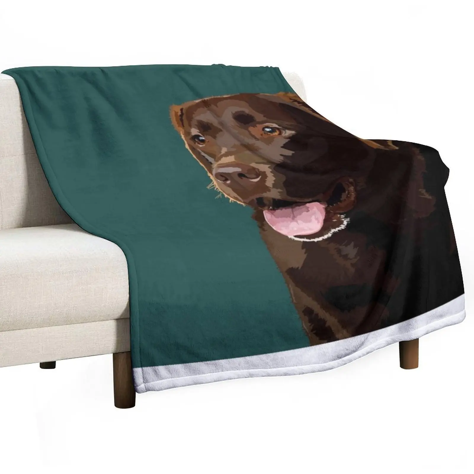 Chocolate lab Throw Blanket Plaid on the sofa sofa bed Sofa bed plaid Quilt Warm Blankets