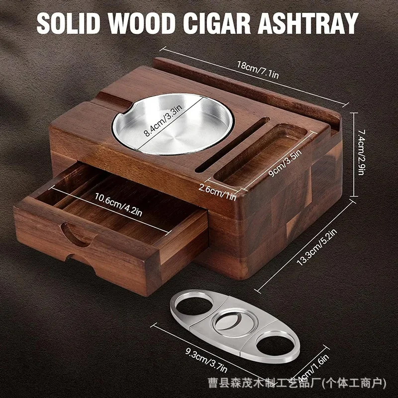 

Деревянная пепельница для сигар в американском стиле — портативный дизайн ящика с ручкой для переноски, для домашнего и использования в автомобиле