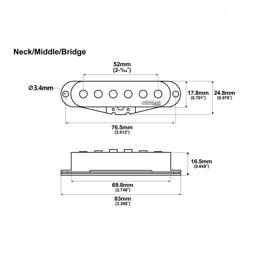 Q-X Music Store-Wilkinson M Series White High Output Alnico 5 Guitar ST Single Coil Pickups Set