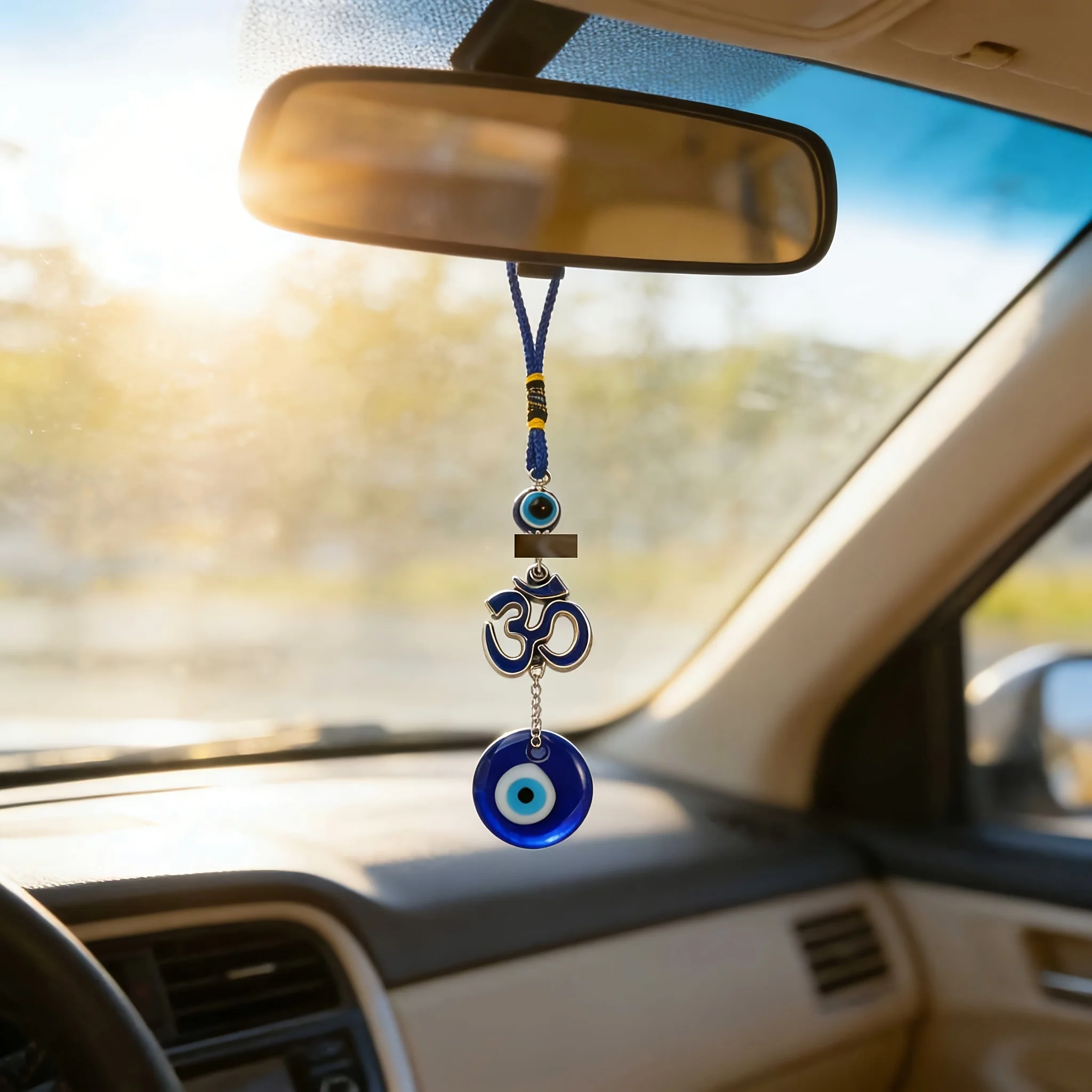 1pc Car Accessories Rearview Mirror Pendant Glass Blue Eyes Devil's Eye Jewelry Wall Decoration Car Pendant Pendant Good Luck Gi