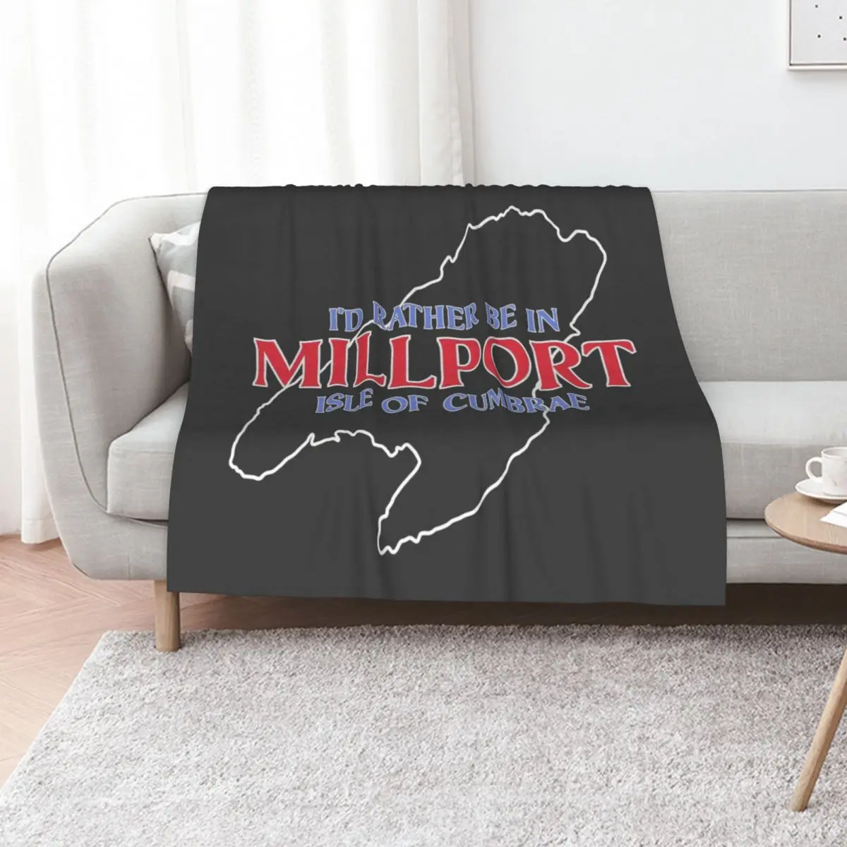 I'd Rather be in Millport Throw Blanket bed plaid Heavy Summer manga Hairys Soft Beds Blankets