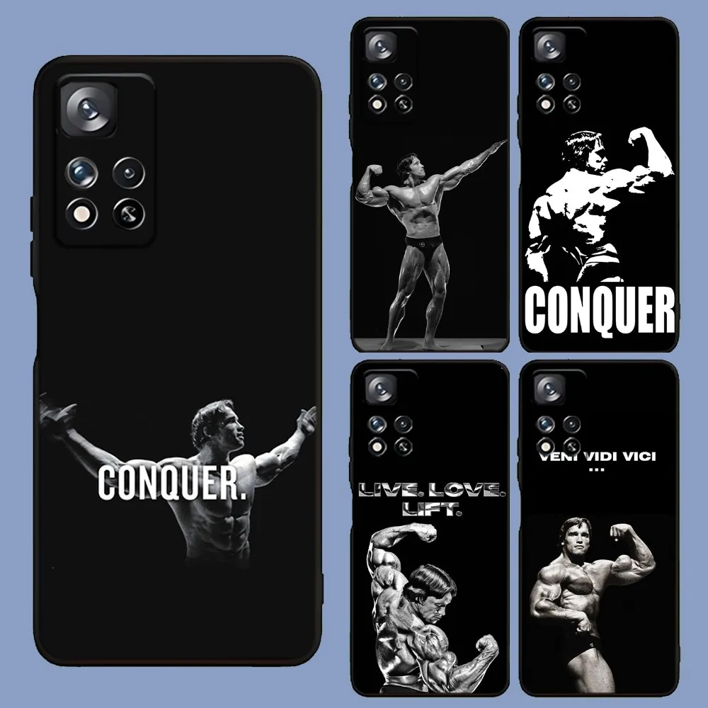

Arnold Schwarzenegger Fitness Phone Case For Samsung Galaxy A13,A21s,A22,A31,A32,A52,A53,A71,A80,A91 Soft Black Cover
