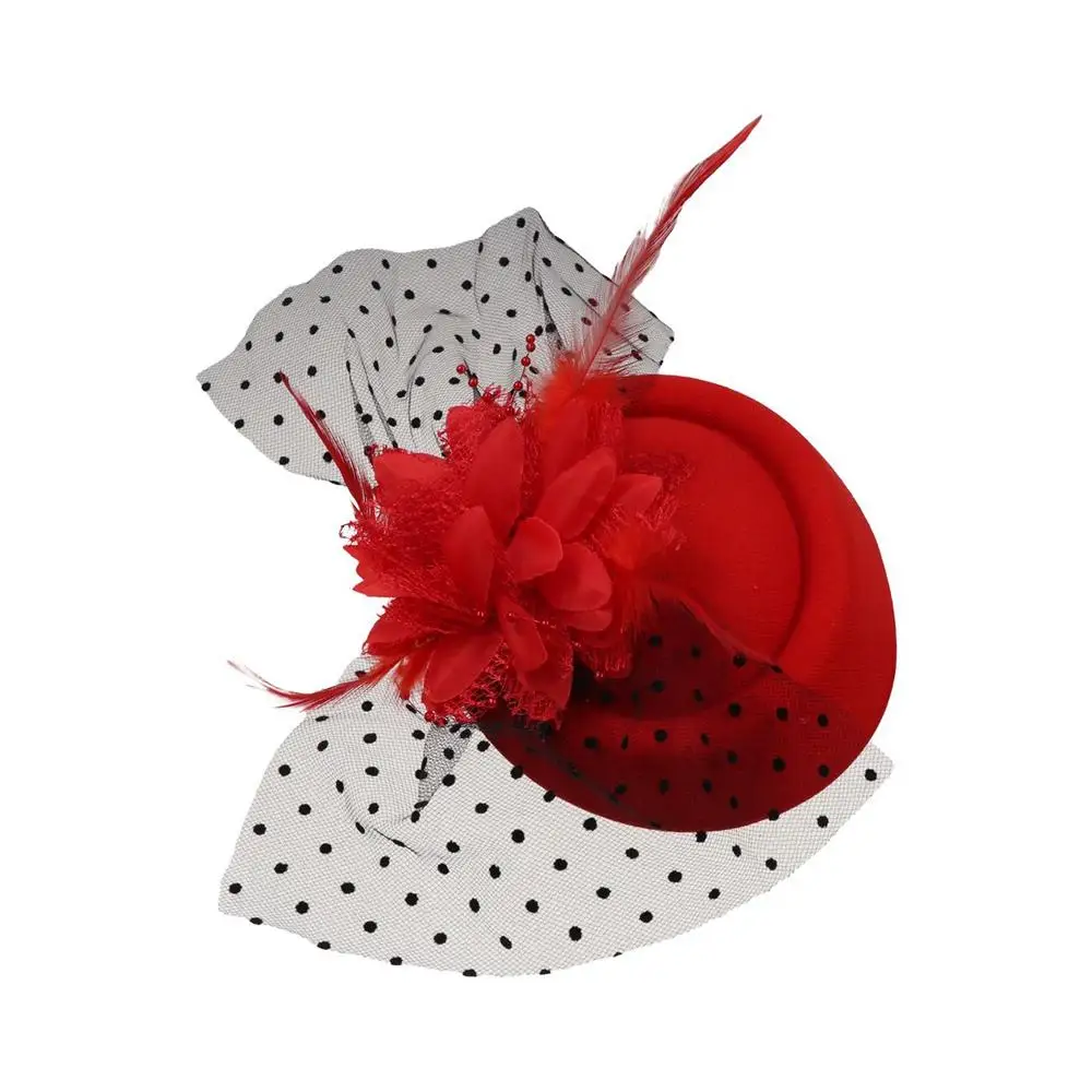 

Sweet Formal Hat Fascinator Hat Flower Floral Feather Hairpin Mesh Hairband Corsage Fedoras Hat Hair Clip Girl/Women